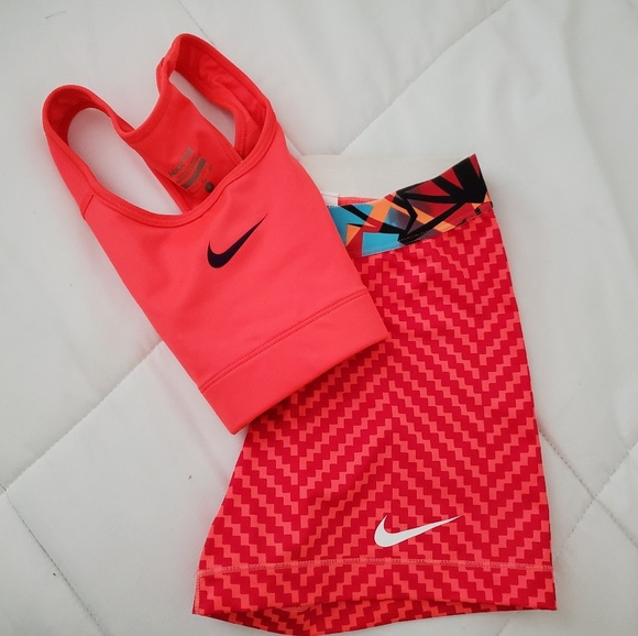 Nike Other - Nike Pro Coral Shorts & Sports Bra